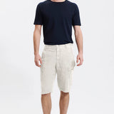 Transit Men's Regular-fit linen cargo bermuda with etamine inserts