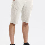 Transit Men's Regular-fit linen cargo bermuda with etamine inserts