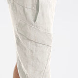 Transit Men's Regular-fit linen cargo bermuda with etamine inserts