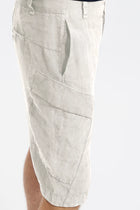 Regular-fit linen cargo bermuda with etamine inserts