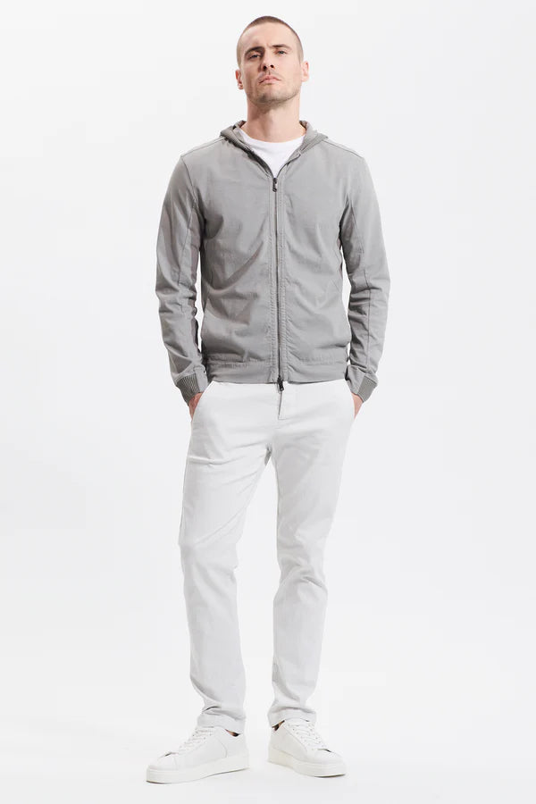 Regular fit sporty jacket in heavy cotton jersey with knitted inserts