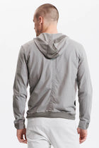 Regular fit sporty jacket in heavy cotton jersey with knitted inserts