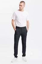 Regular fit chino trousers in linen and tencell