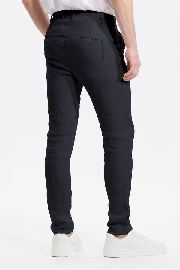 Regular fit chino trousers in linen and tencell