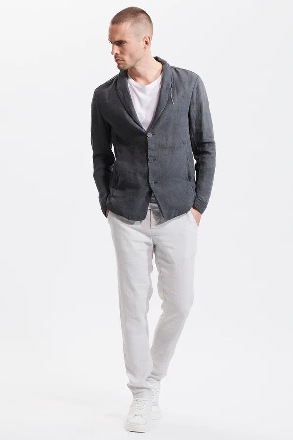 Regular fit jacket in linen and tencell