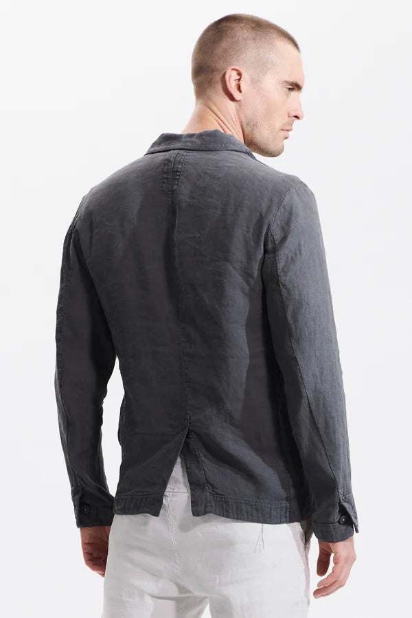 Regular fit jacket in linen and tencell