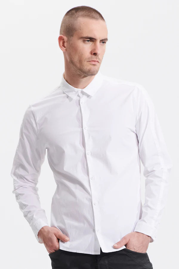 Regular-fit shirt in stretch cotton poplin