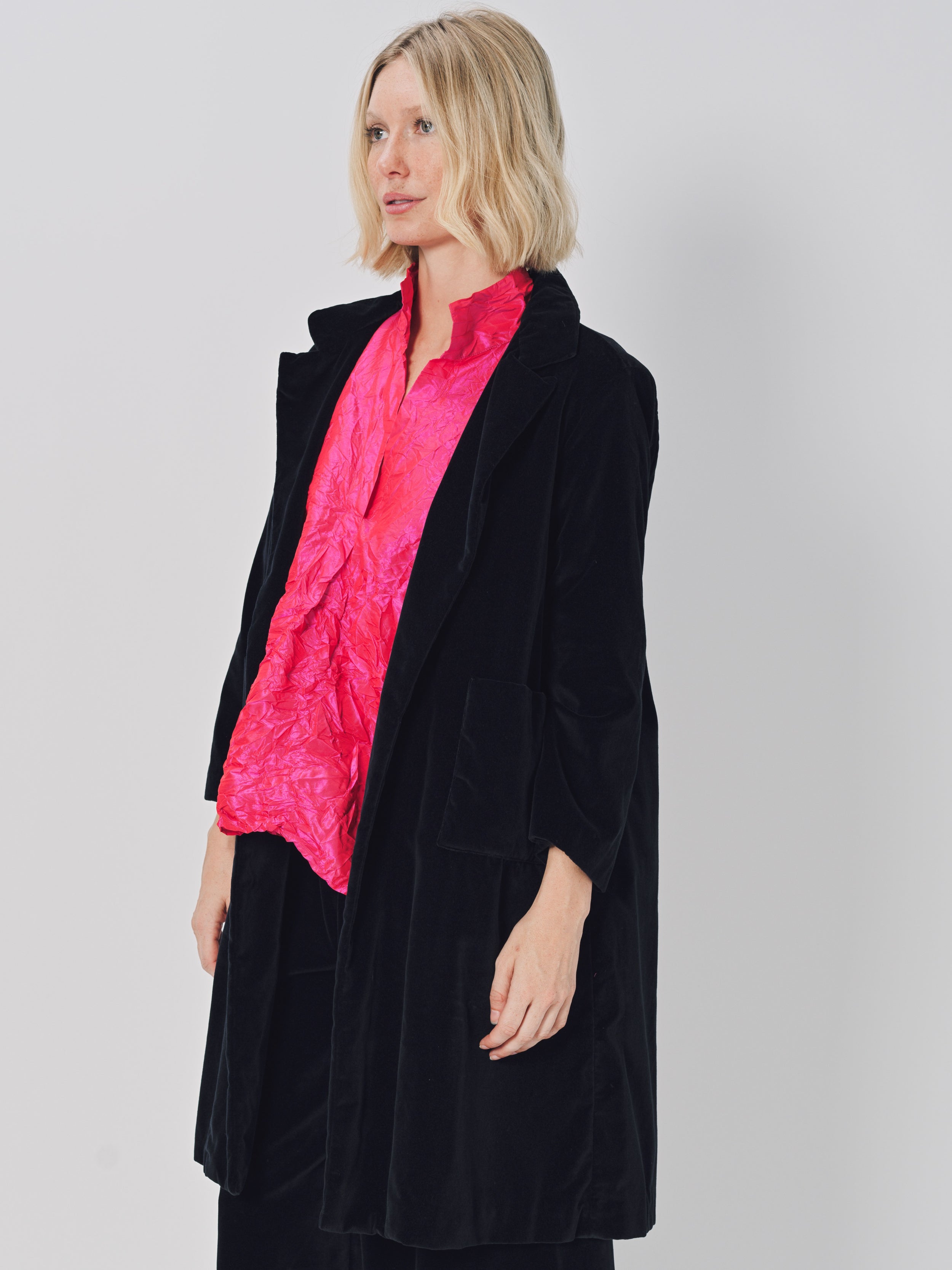Daniela Gregis Punto Bianco Lavato Coat Blu Navy / One size