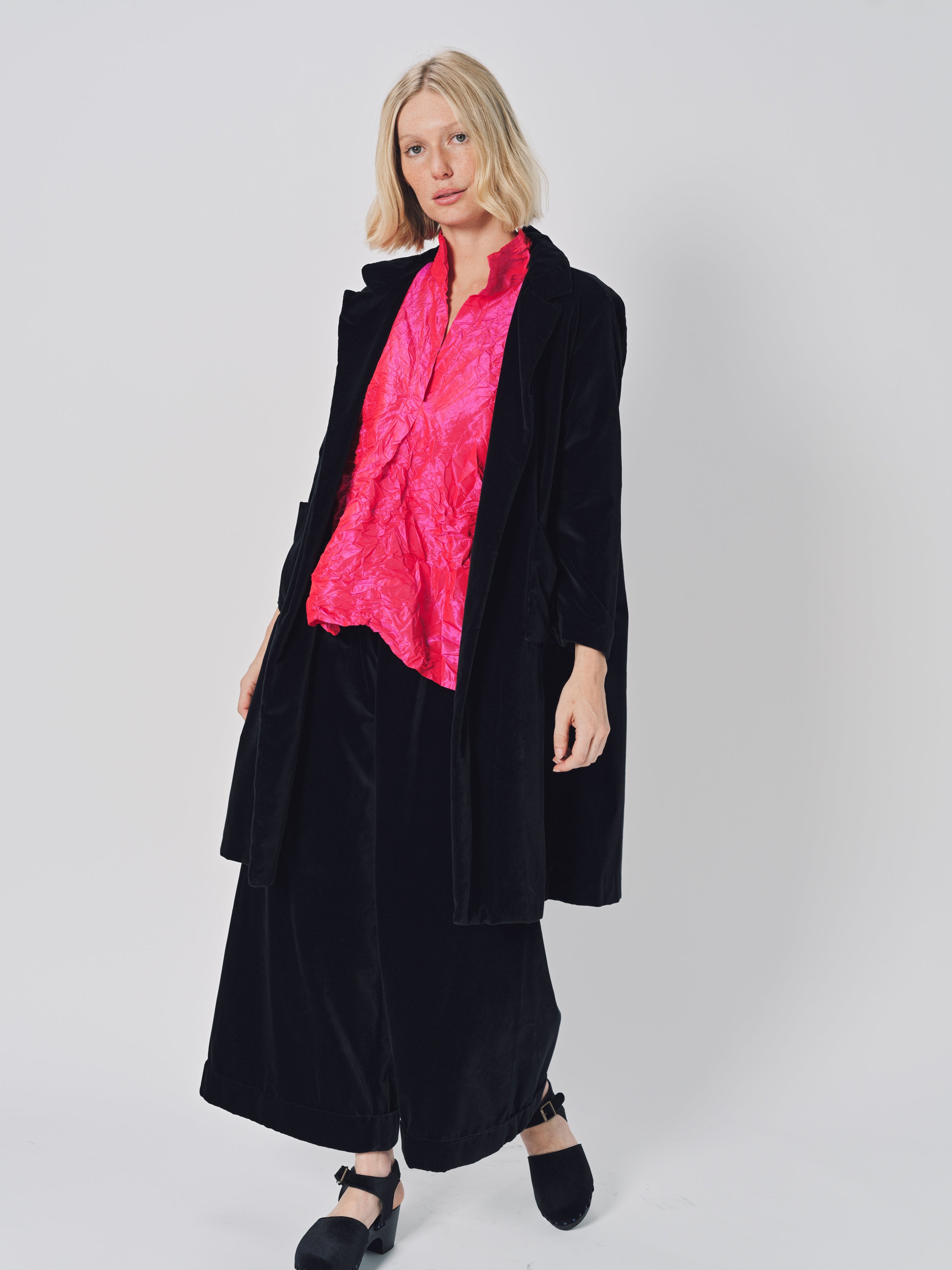Daniela Gregis Punto Bianco Lavato Coat Blu Navy / One size
