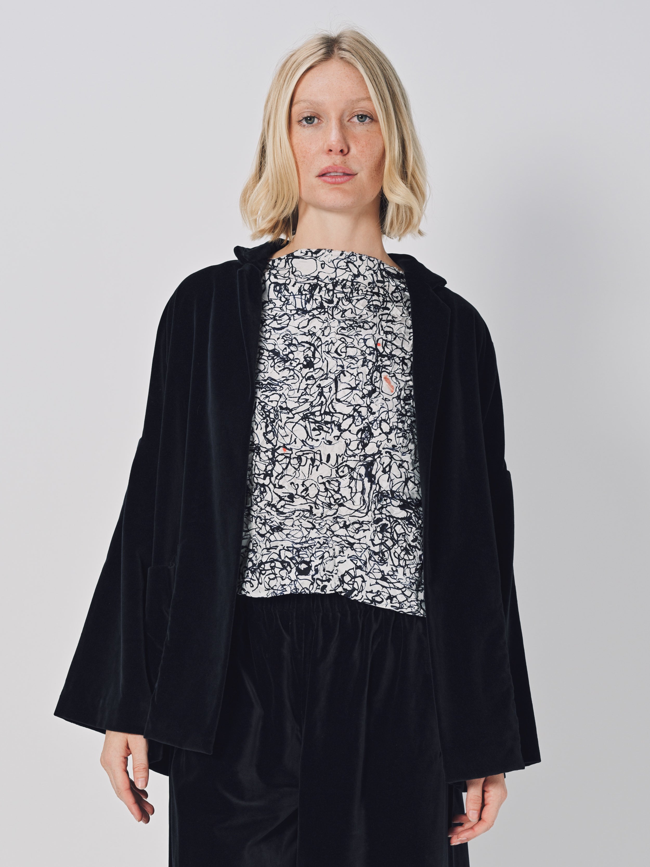 Daniela Gregis Gladiolo Bianco Lavata Jacket Blu Navy / One size