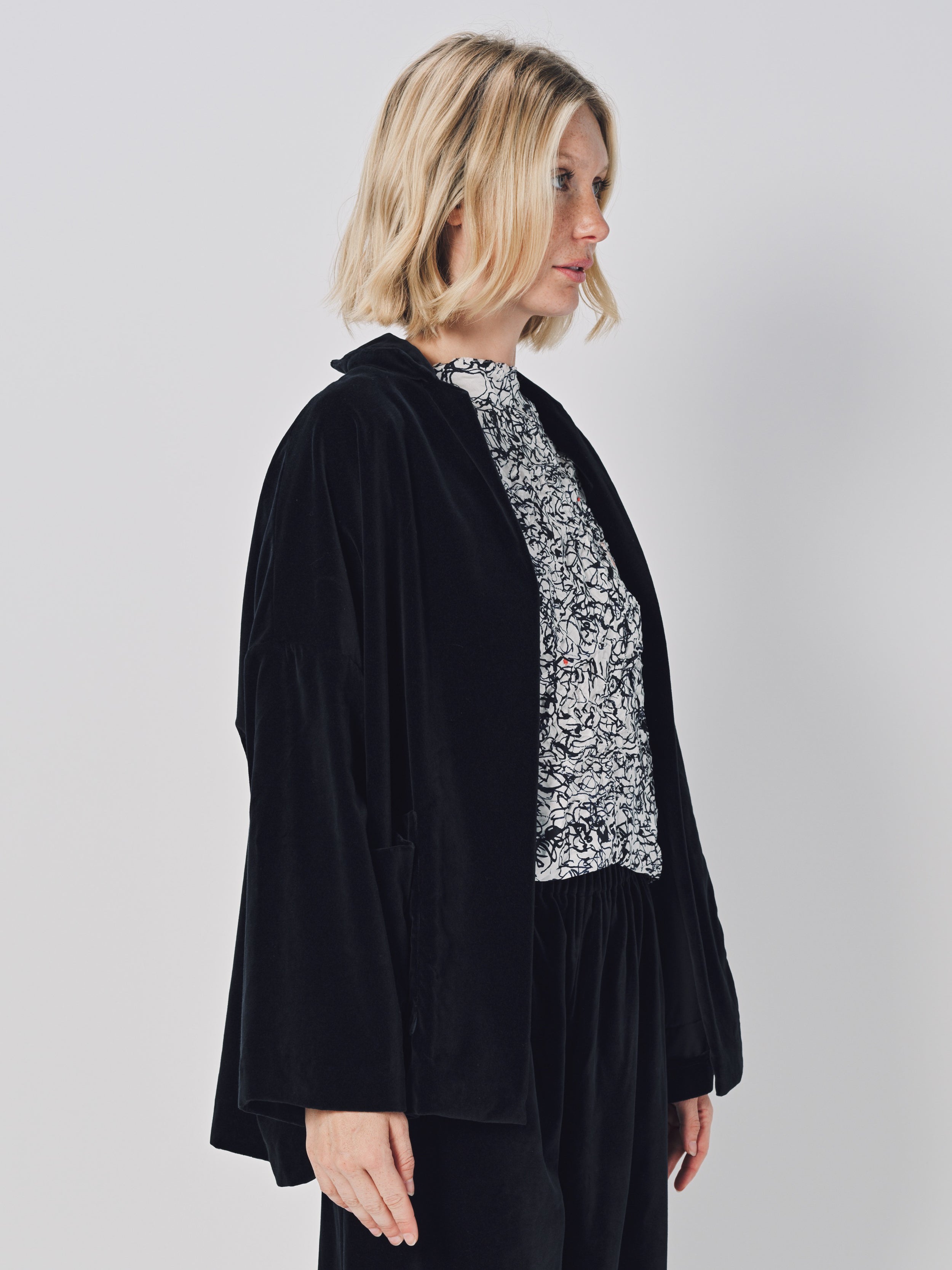 Daniela Gregis Gladiolo Bianco Lavata Jacket Blu Navy / One size