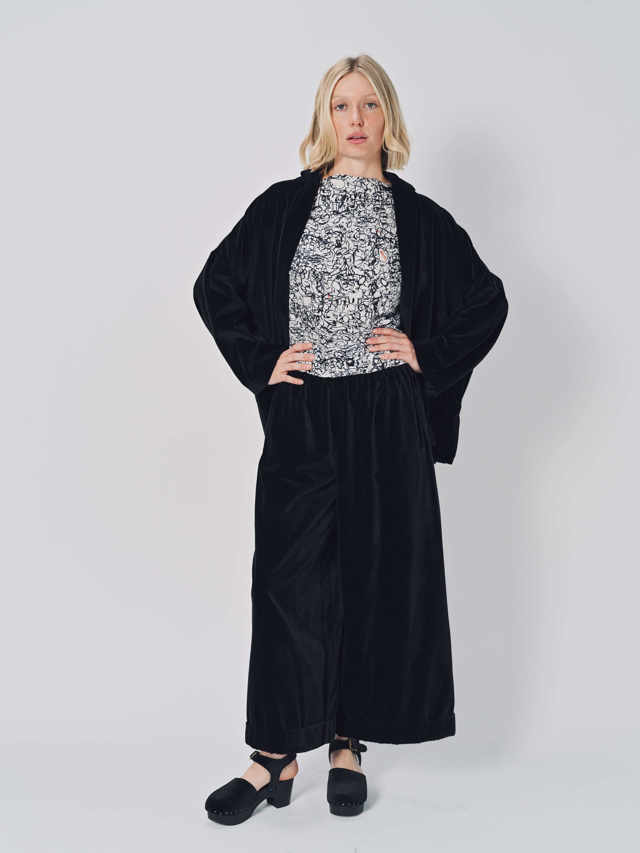 Daniela Gregis Gladiolo Bianco Lavata Jacket Blu Navy / One size