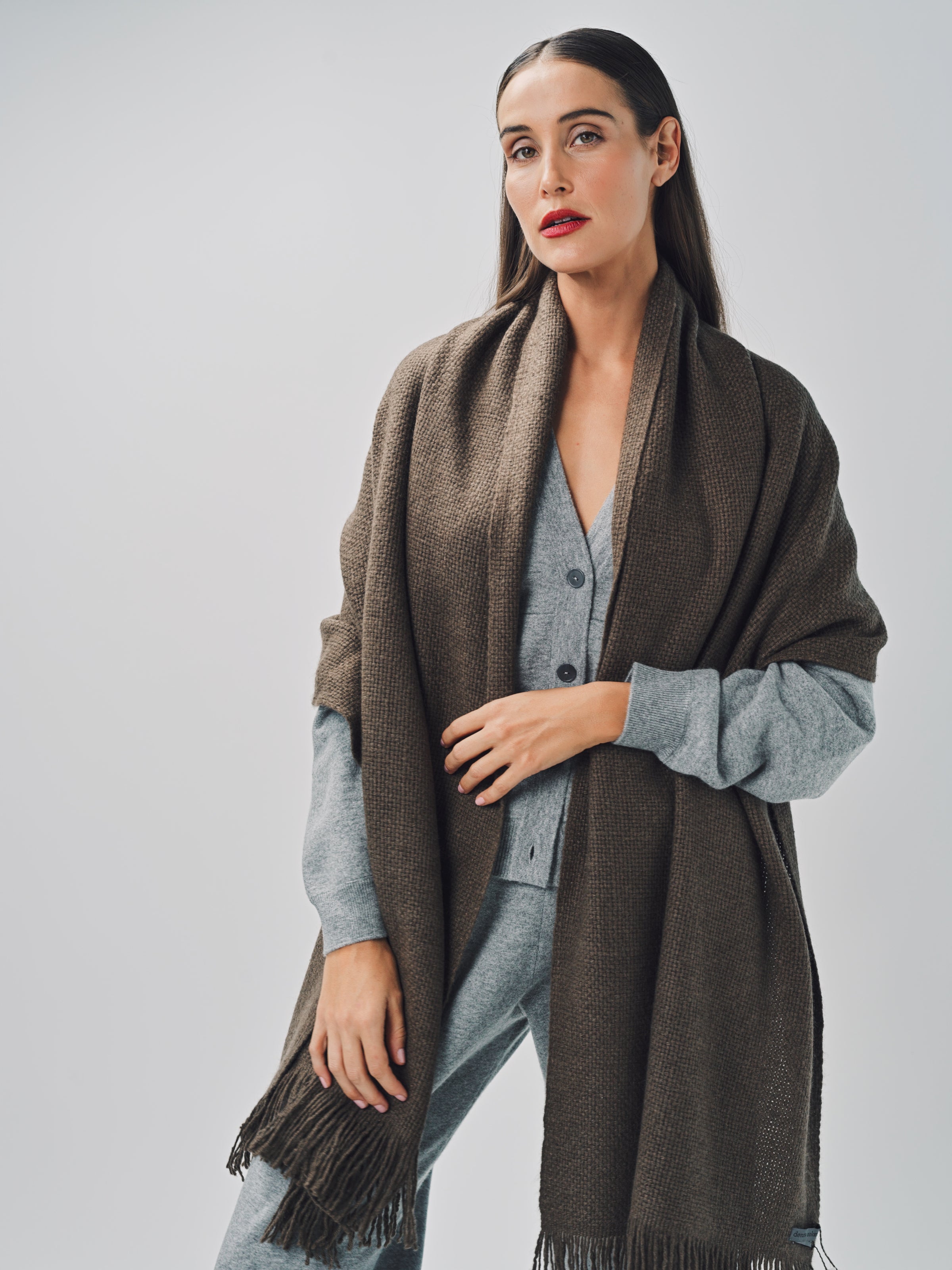 Denis Colomb Mongolian Nubby Stole Cappucino / One size