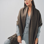 Denis Colomb Mongolian Nubby Stole Cappucino / One size