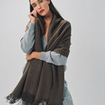 Denis Colomb Mongolian Nubby Stole Cappucino / One size