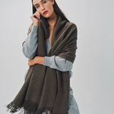 Denis Colomb Mongolian Nubby Stole Cappucino / One size