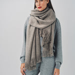 Denis Colomb Mongolian Nubby Stole Natural Grey / One size