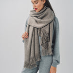 Denis Colomb Mongolian Nubby Stole Natural Grey / One size