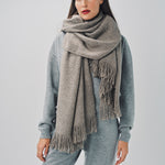 Denis Colomb Mongolian Nubby Stole Natural Grey / One size