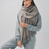 Denis Colomb Mongolian Nubby Stole Natural Grey / One size
