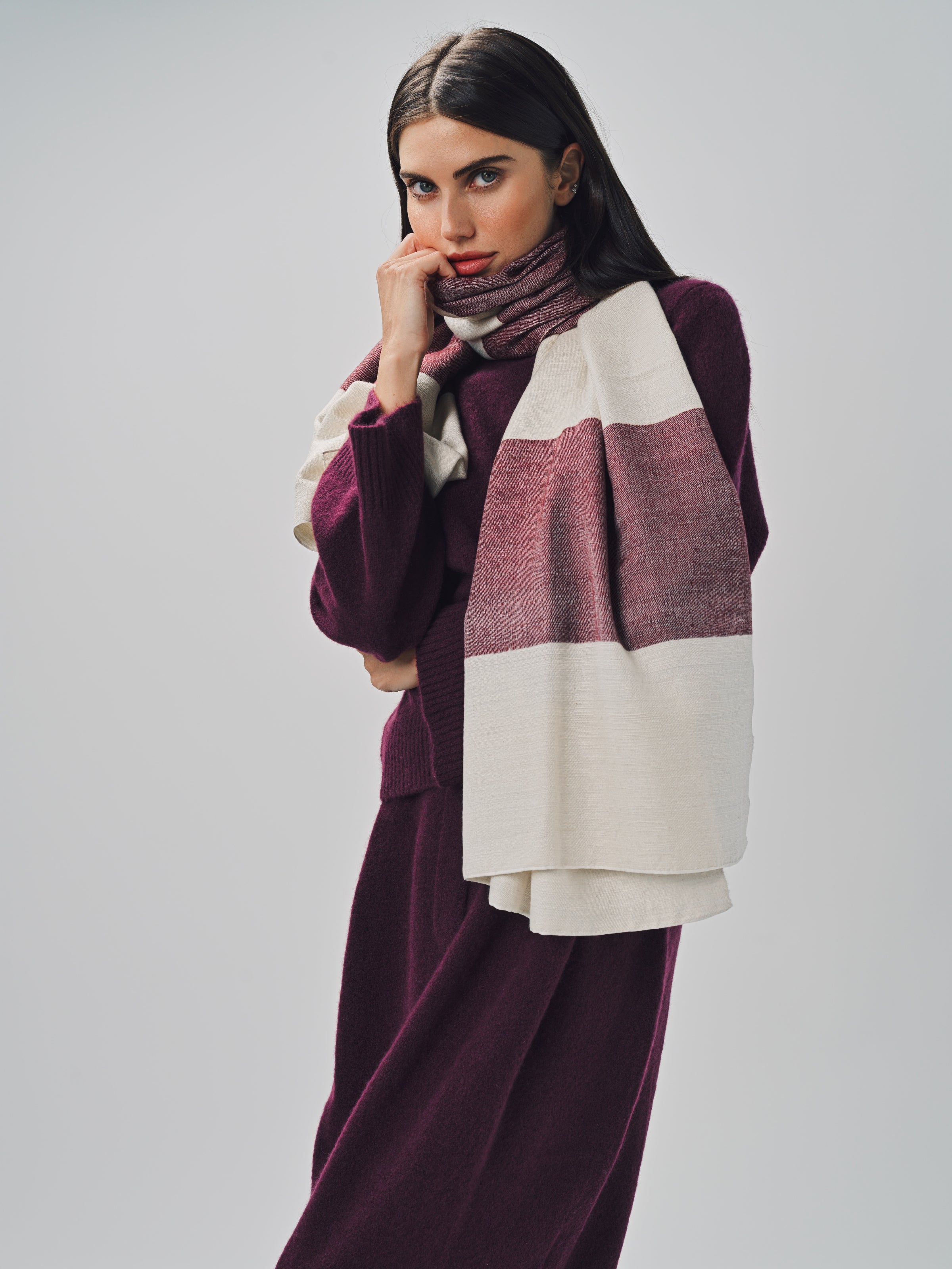 Denis Colomb Malibu Stole White/TRM / One size