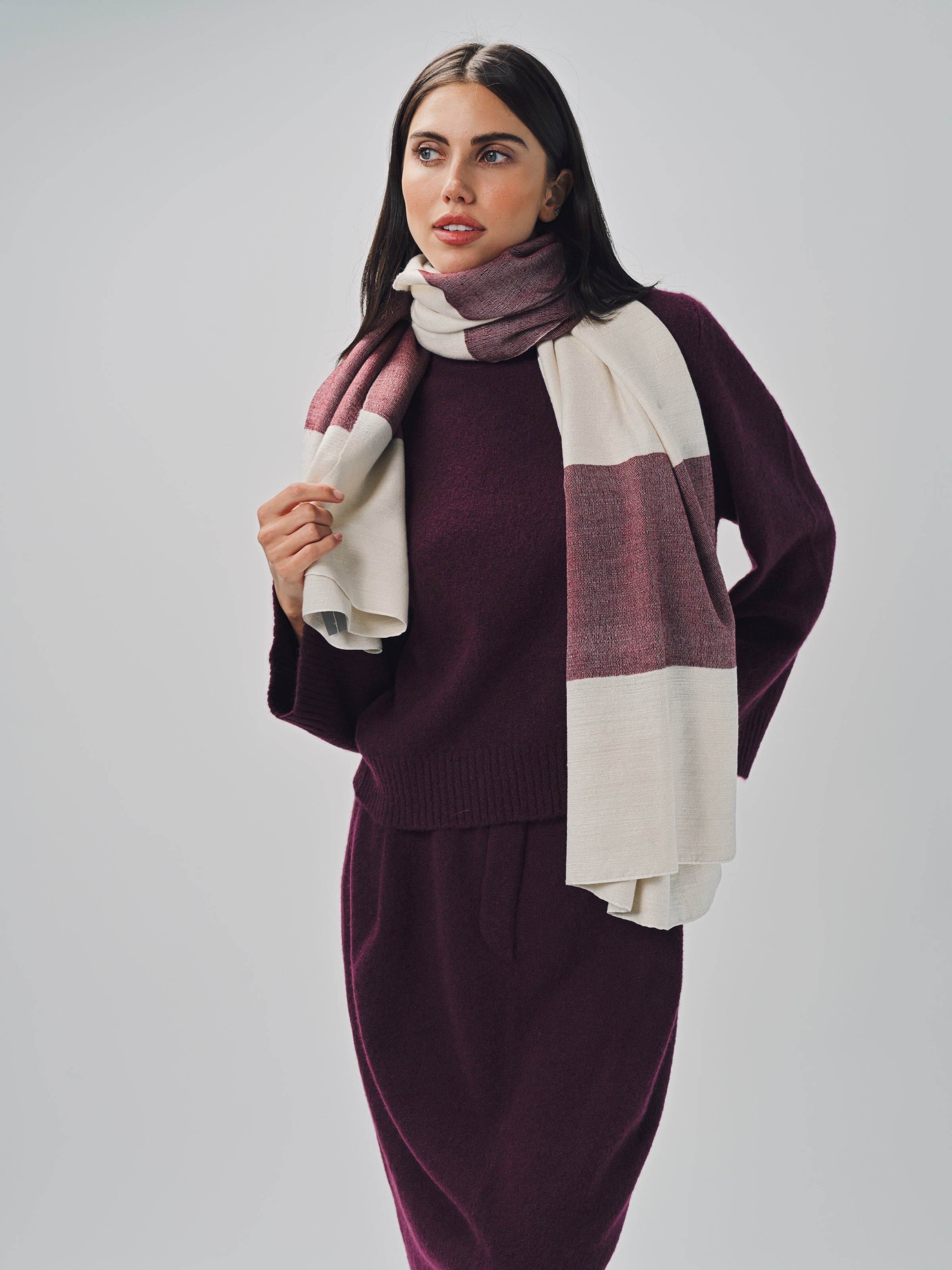 Denis Colomb Malibu Stole White/TRM / One size