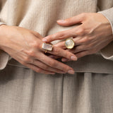 Irene Neuwirth 18K Yellow Gold Rectangular Rainbow Moonstone Ring