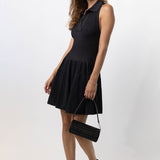 Azzedine Alaia Noir Polo Skater Dress in Pique