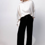 Dusan Velvet Wide Leg Pants with Belt