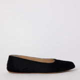 Andre Ballerina Flat Shoe in Black Calf Hair
