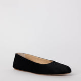 Andre Ballerina Flat Shoe in Black Calf Hair