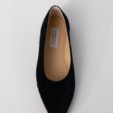 Andre Ballerina Flat Shoe in Black Calf Hair