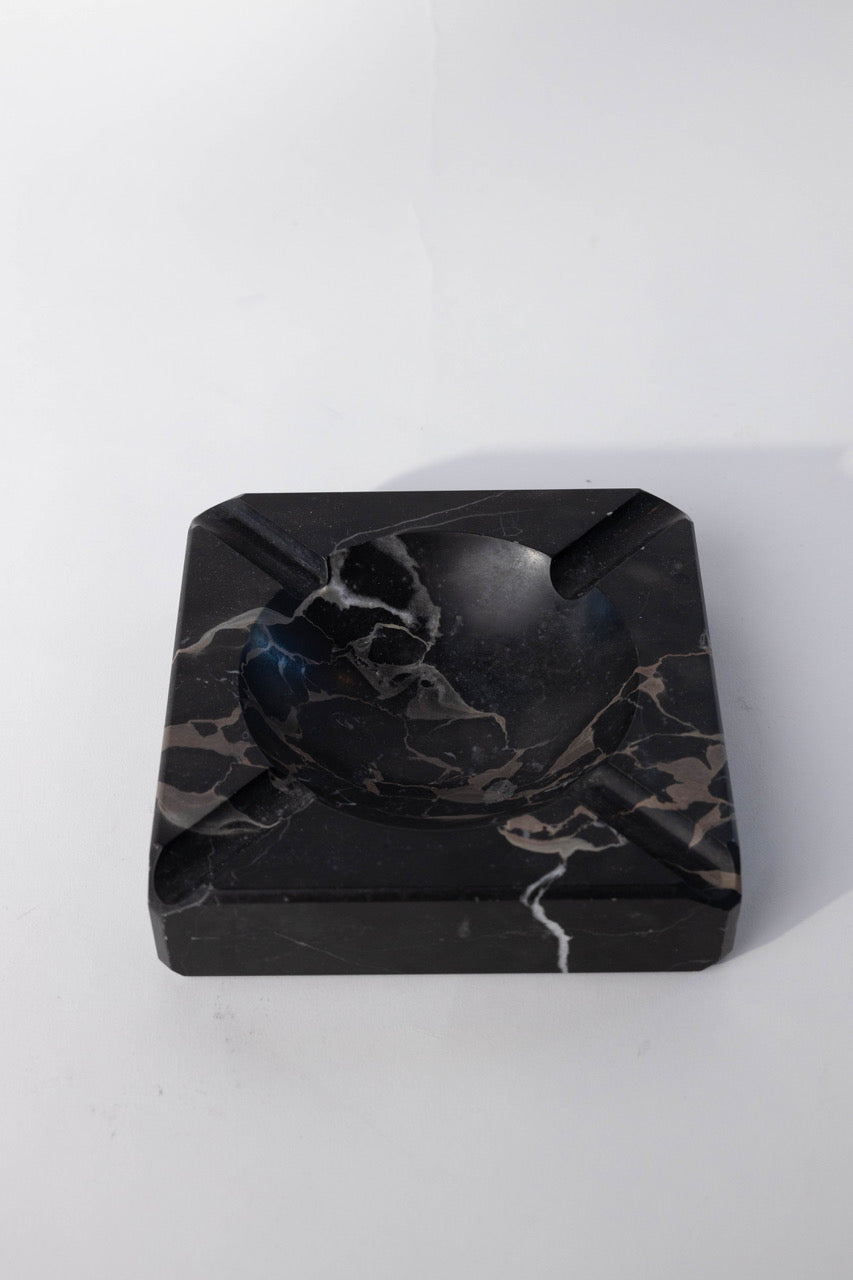 Large Stone Black Ashtray