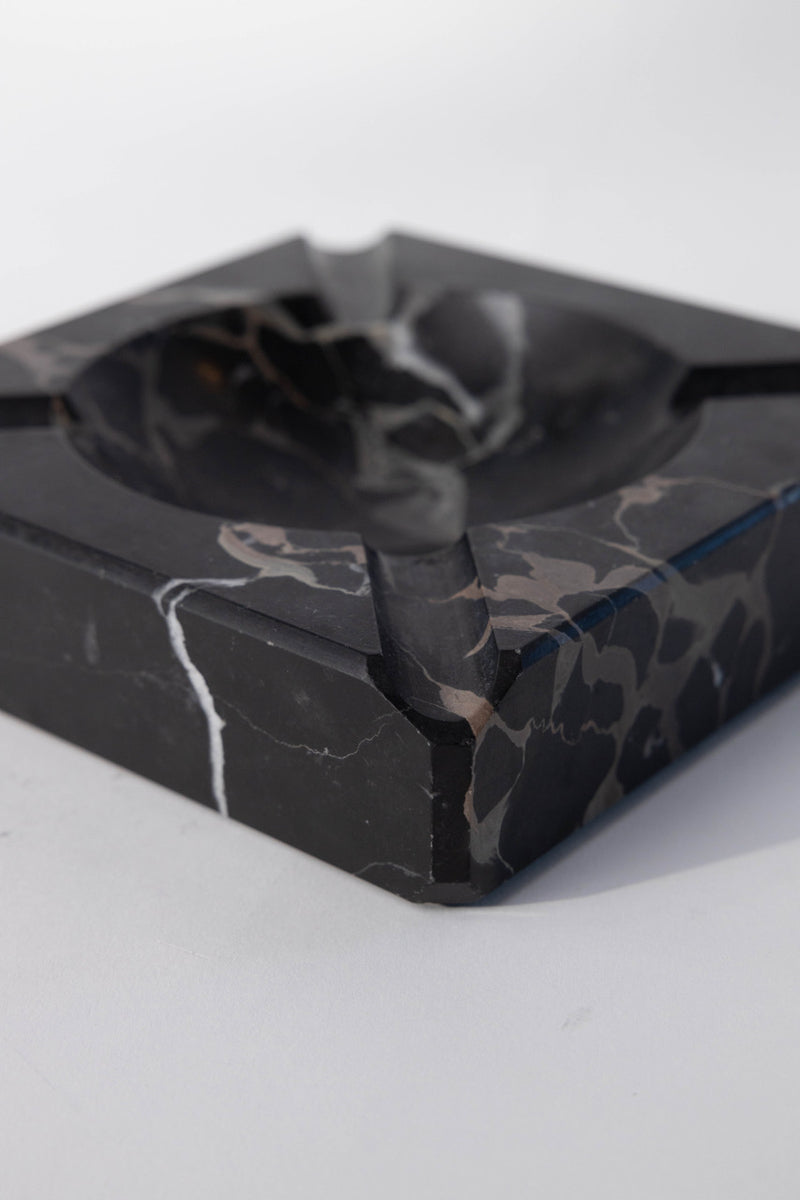 Large Stone Black Ashtray