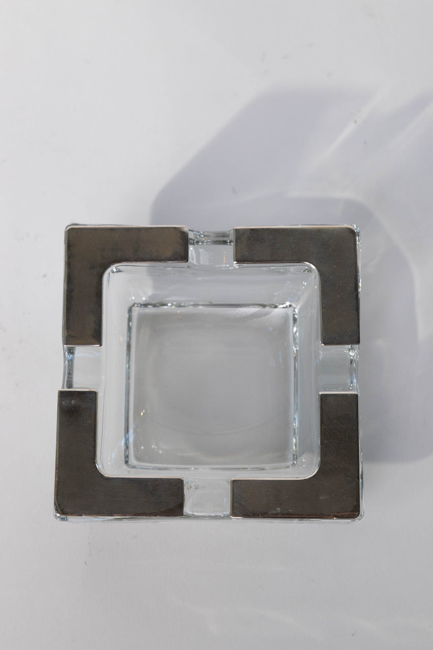 Sterling Silver and Glass Ashtray