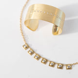 Irene Neuwirth 18K Yellow Gold 25mm Cuff set with 2mm Round Rose Cut Diamonds