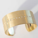 Irene Neuwirth 18K Yellow Gold 25mm Cuff set with 2mm Round Rose Cut Diamonds