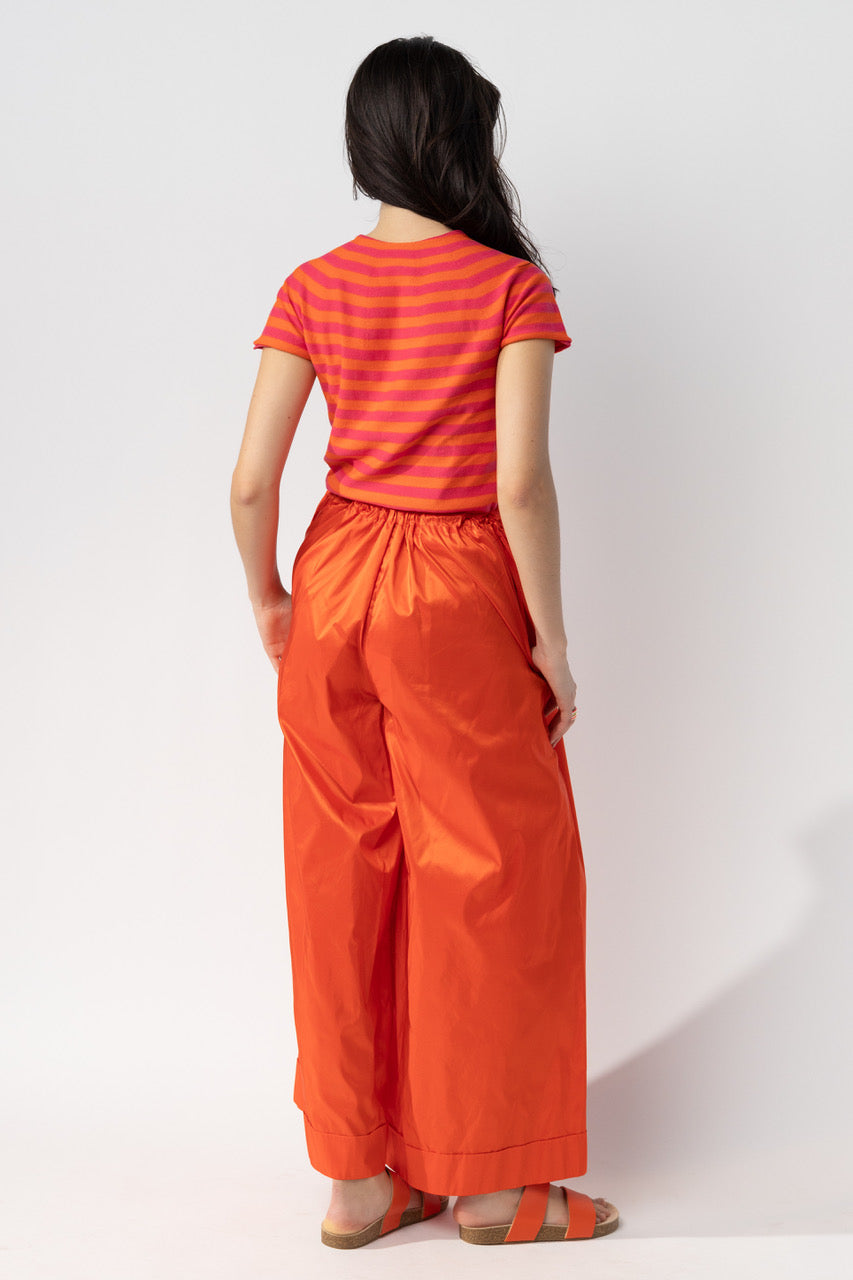 Silk Trouser with Pockets and self-tie waist