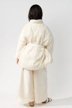 Washed Nylon Down Coat with Pockets