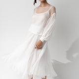 Louiza Babouyan Organza Puff Sleeve Top