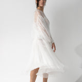 Louiza Babouyan Organza Puff Sleeve Top