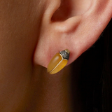 Mini Scarab Citrine Stud