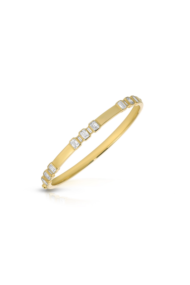 14K Yellow Gold Diamond Bangle