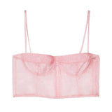Front view of blush pink Anya Bustier on white background, with no model shown