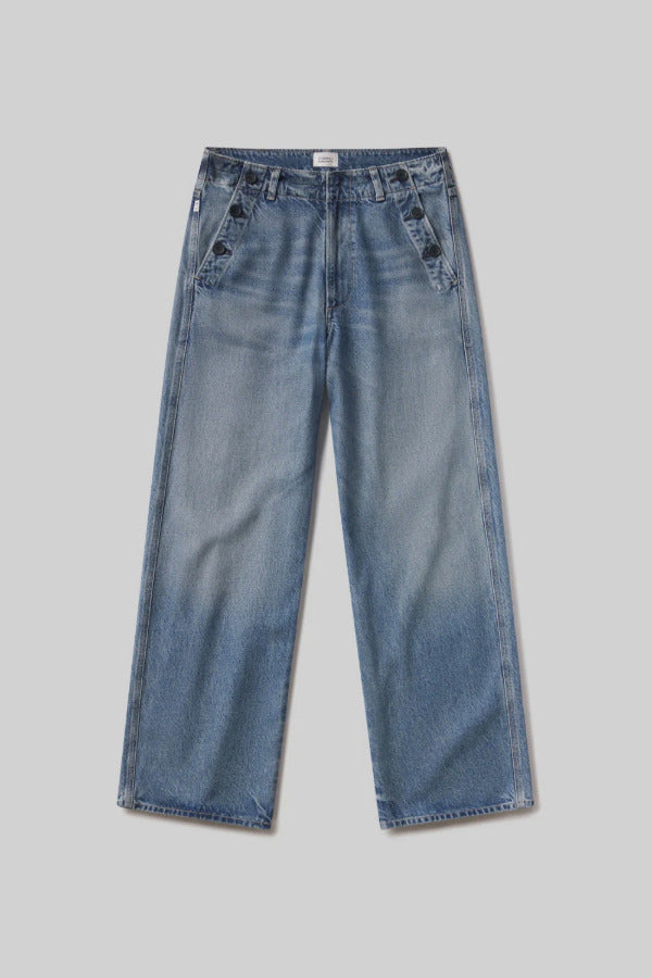 Front view of boardwalk trouser in jete on white background, with no model shown.