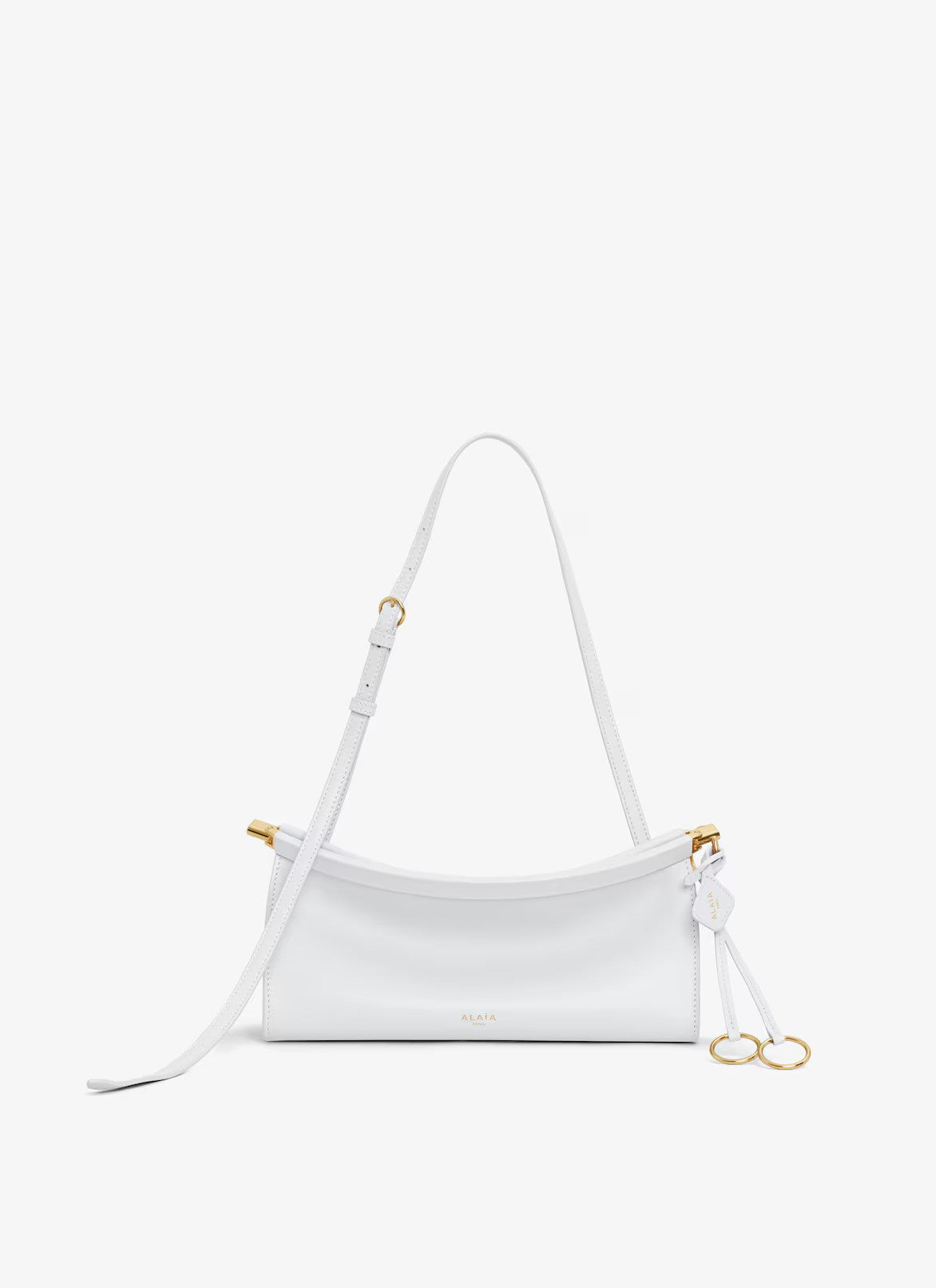 Le Click East West Small Bag in Leather - White