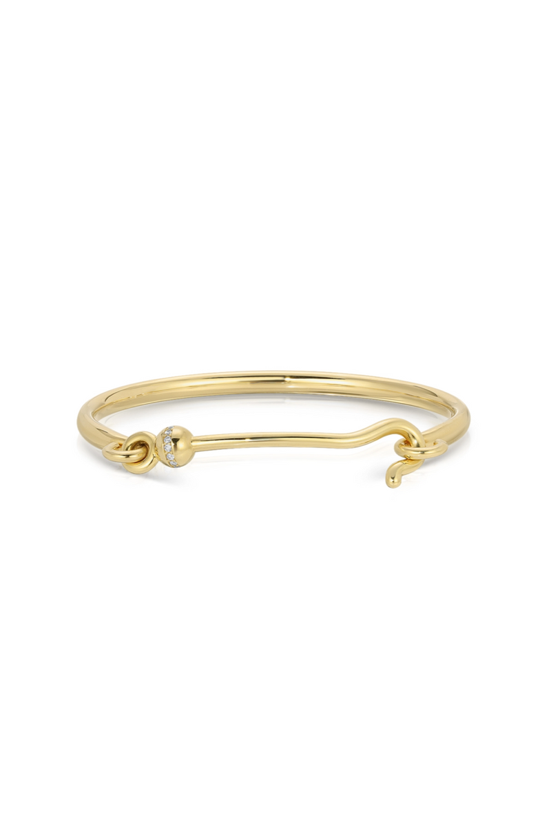 14K Yellow Gold Hook Bangle