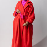 Long Self-Tie Cashmere Coat