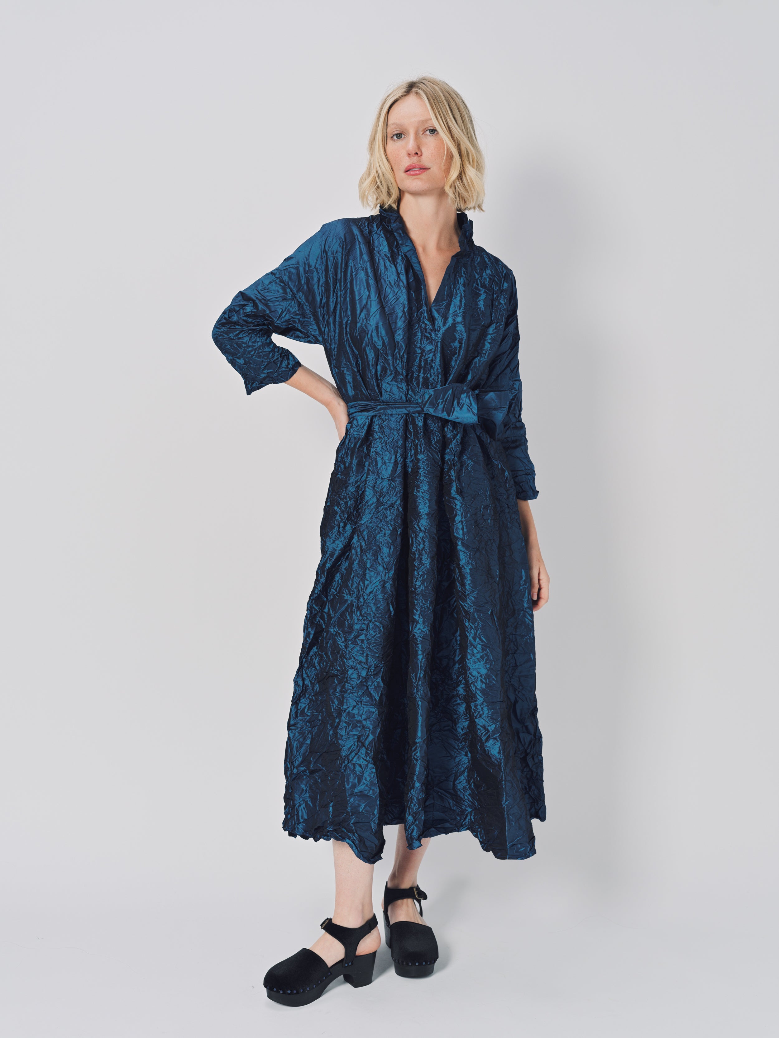 Daniela Gregis Spicchi Colletto Lavato Dress Bluette / One size