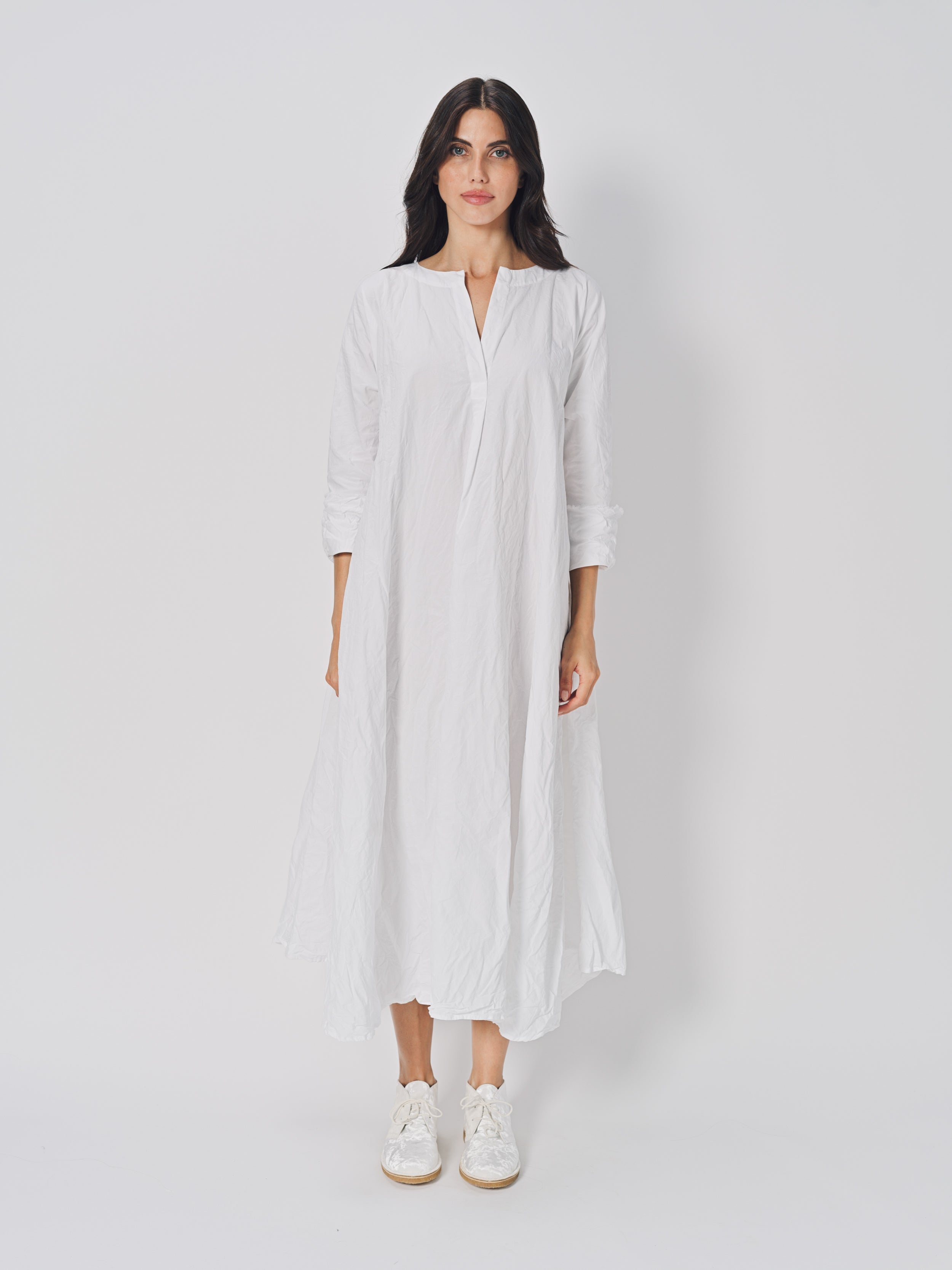 Daniela Gregis Spicchi Mezza Luna Lavato Dress Bianco / One size